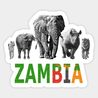 Zambia Wildlife Big Five for Zambia Safari Fans Sticker